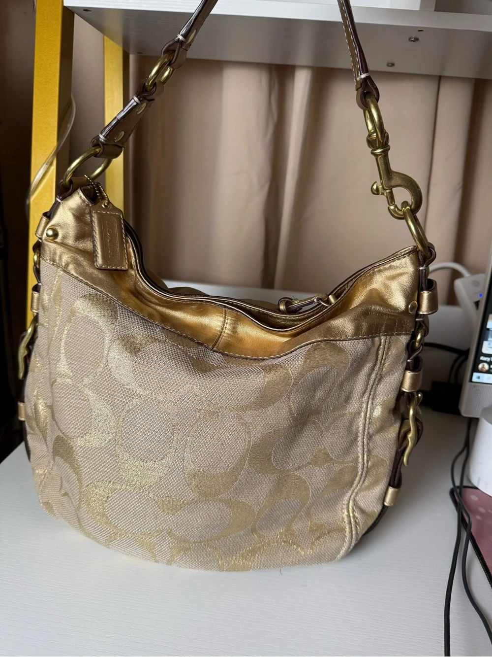 Coach Gold Signature Hobo Bag
